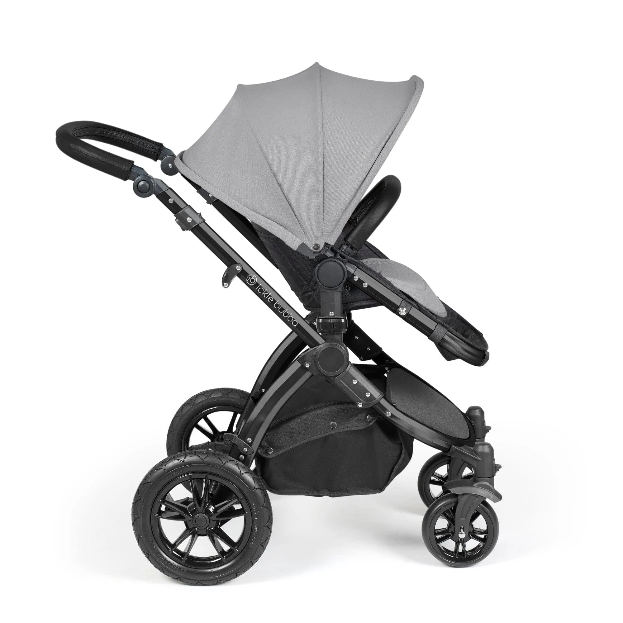 Ickle Bubba Stomp Luxe 2 in 1 Pushchair - Black / Pearl Grey / Black