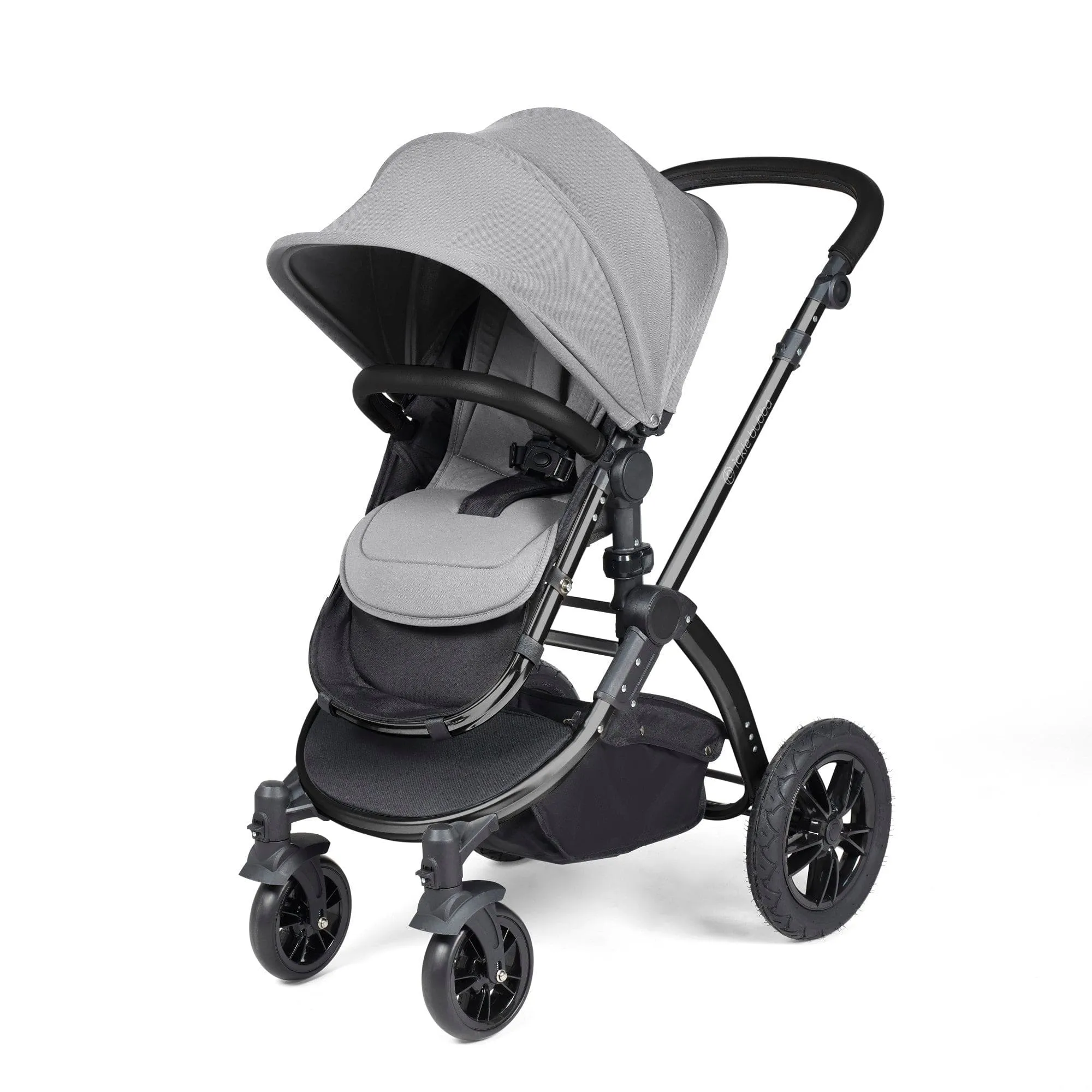 Ickle Bubba Stomp Luxe 2 in 1 Pushchair - Black / Pearl Grey / Black