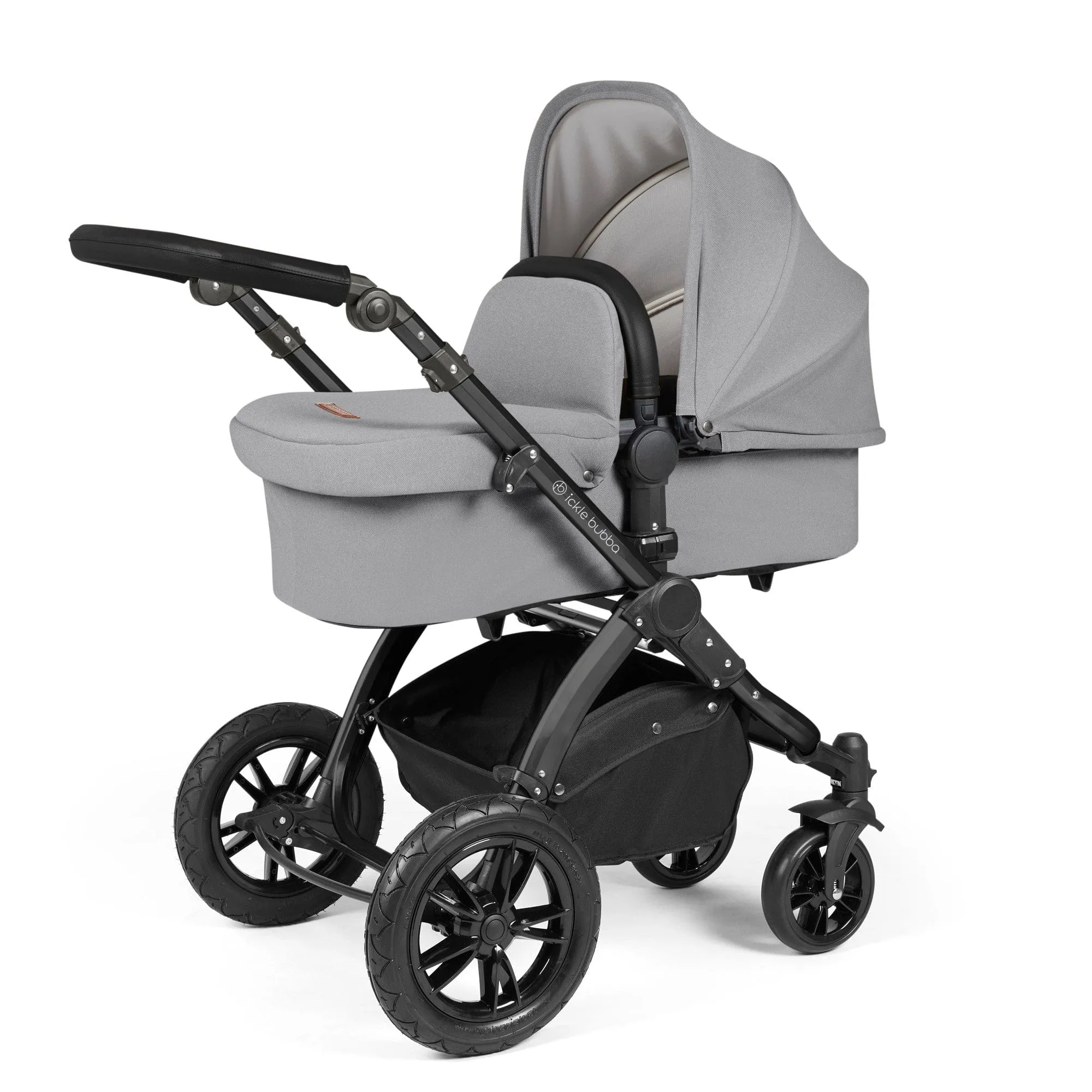 Ickle Bubba Stomp Luxe 2 in 1 Pushchair - Black / Pearl Grey / Black