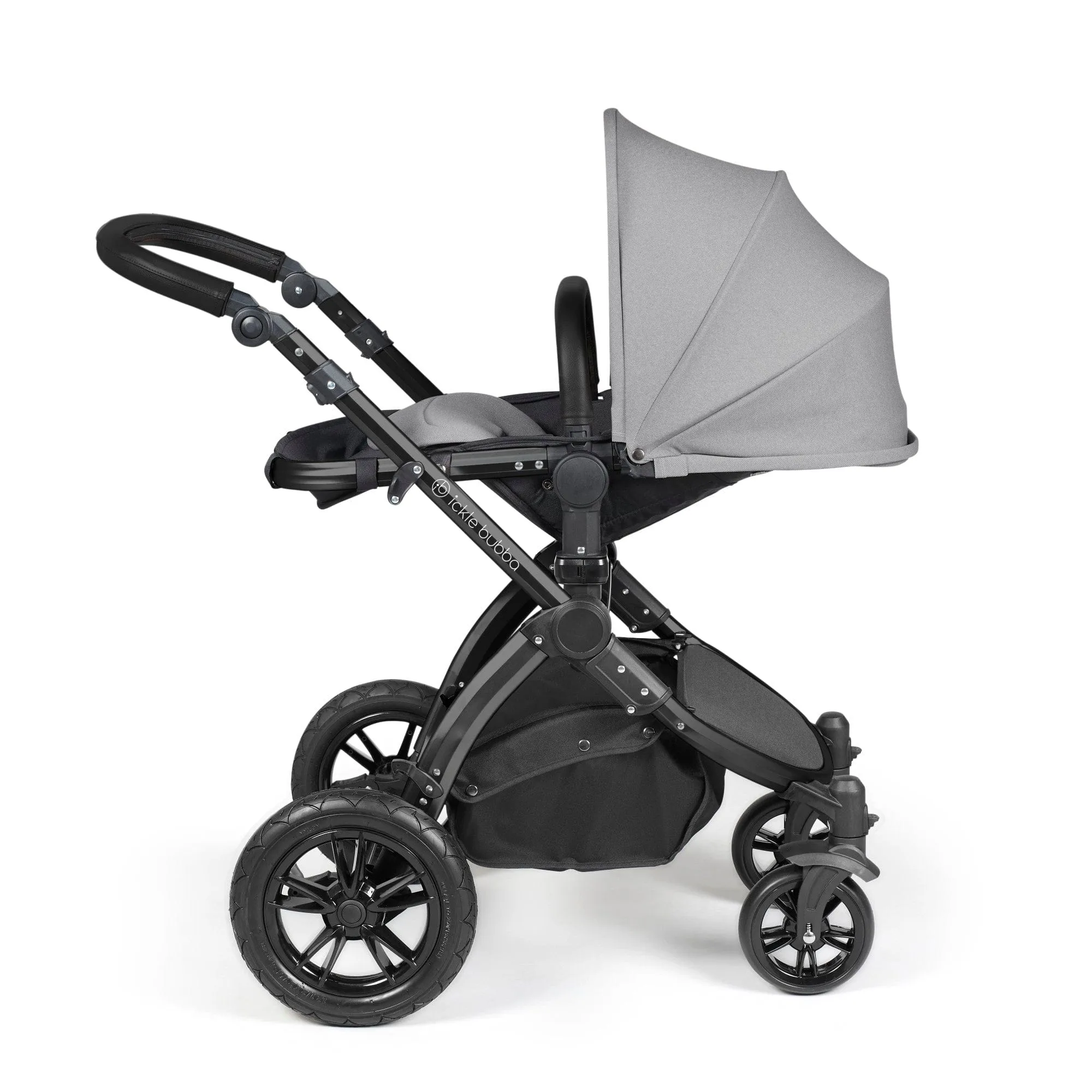 Ickle Bubba Stomp Luxe 2 in 1 Pushchair - Black / Pearl Grey / Black