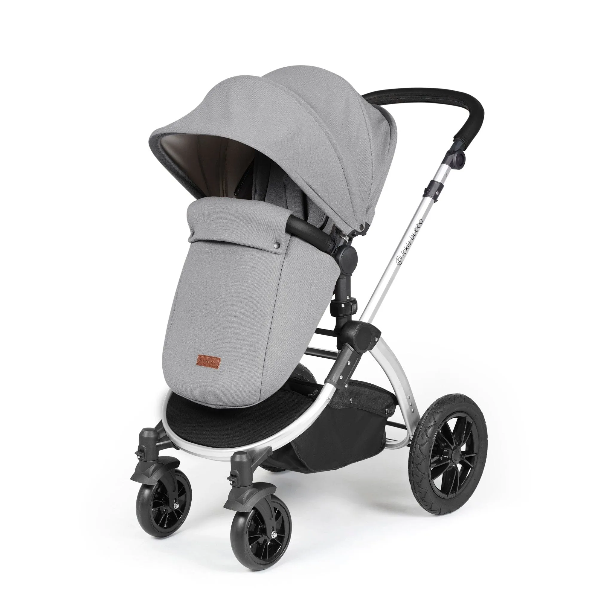 Ickle Bubba Stomp Luxe 2 in 1 Pushchair - Silver / Pearl Grey / Black