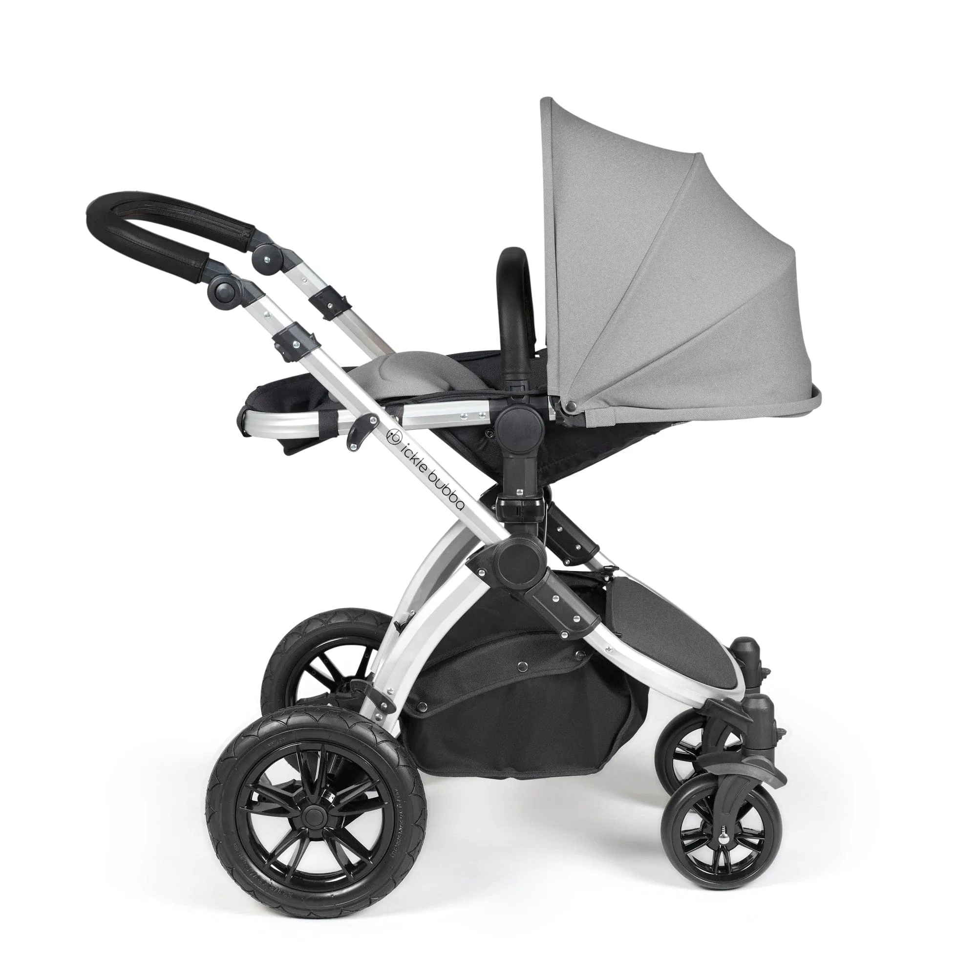 Ickle Bubba Stomp Luxe 2 in 1 Pushchair - Silver / Pearl Grey / Black