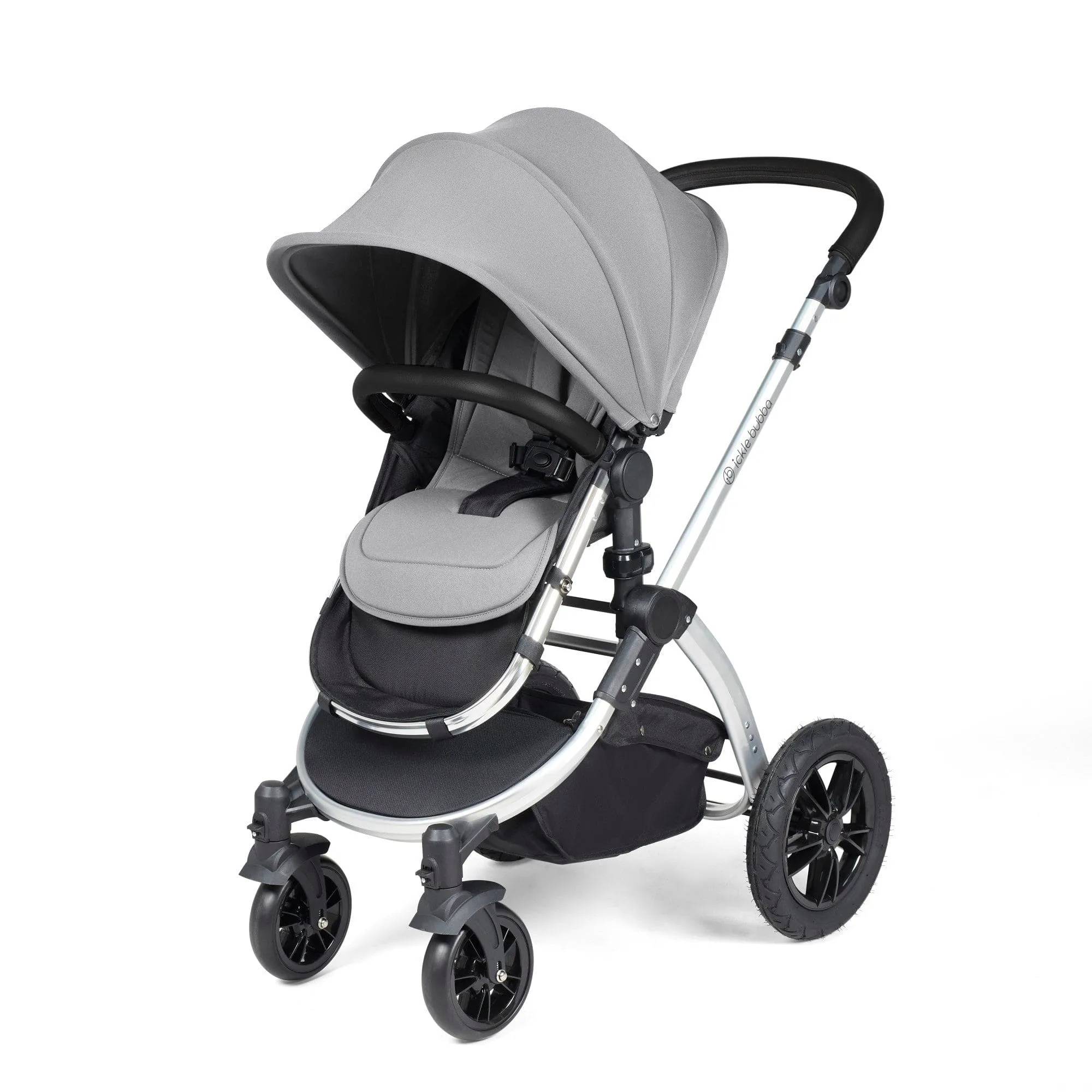 Ickle Bubba Stomp Luxe 2 in 1 Pushchair - Silver / Pearl Grey / Black