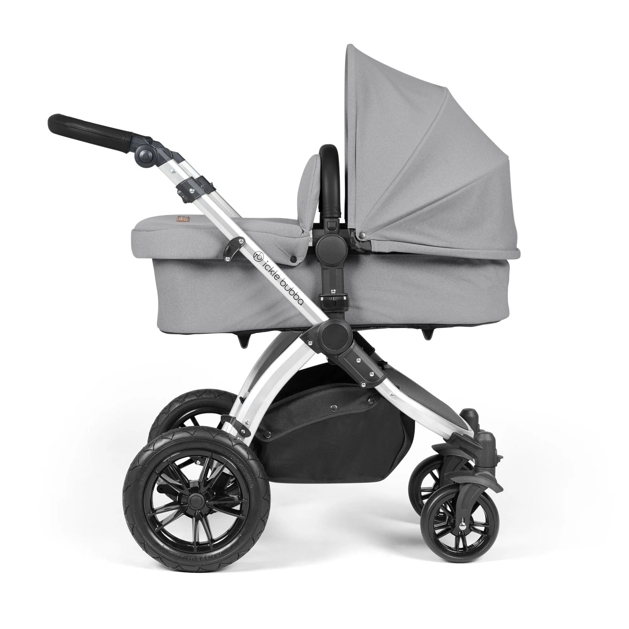 Ickle Bubba Stomp Luxe 2 in 1 Pushchair - Silver / Pearl Grey / Black