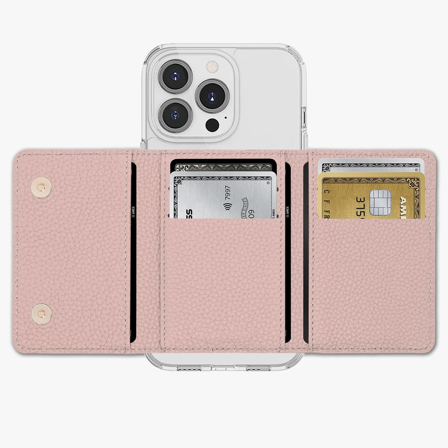 iPhone 13 Pro HD Clear Case with MagSafe Trifold Wallet Set