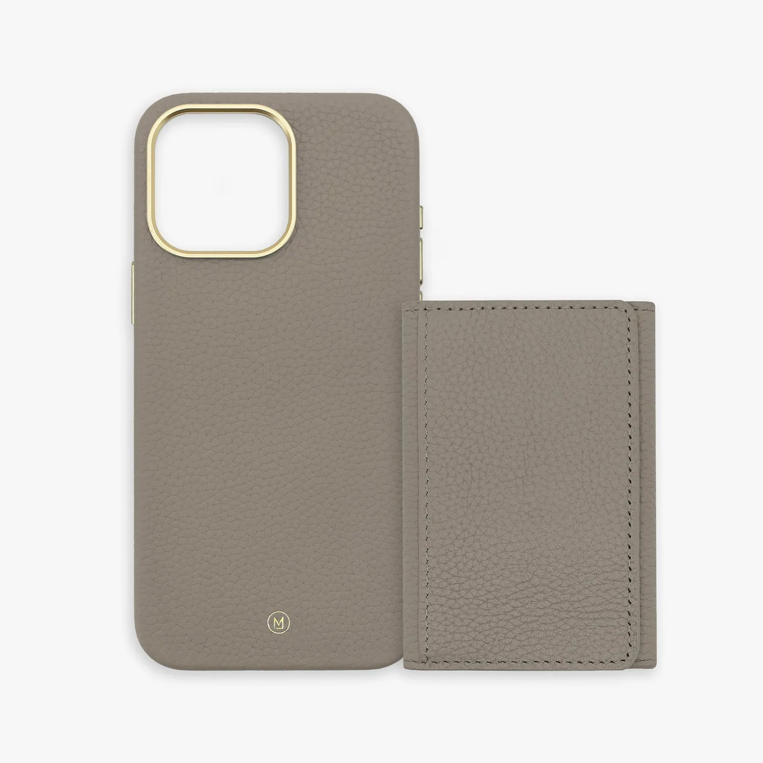 iPhone 15 Plus Leather Case with MagSafe Trifold Wallet Set