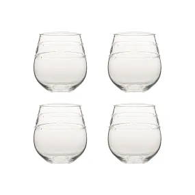 Isabella Acrylic Stemless Wine GlassSet/4