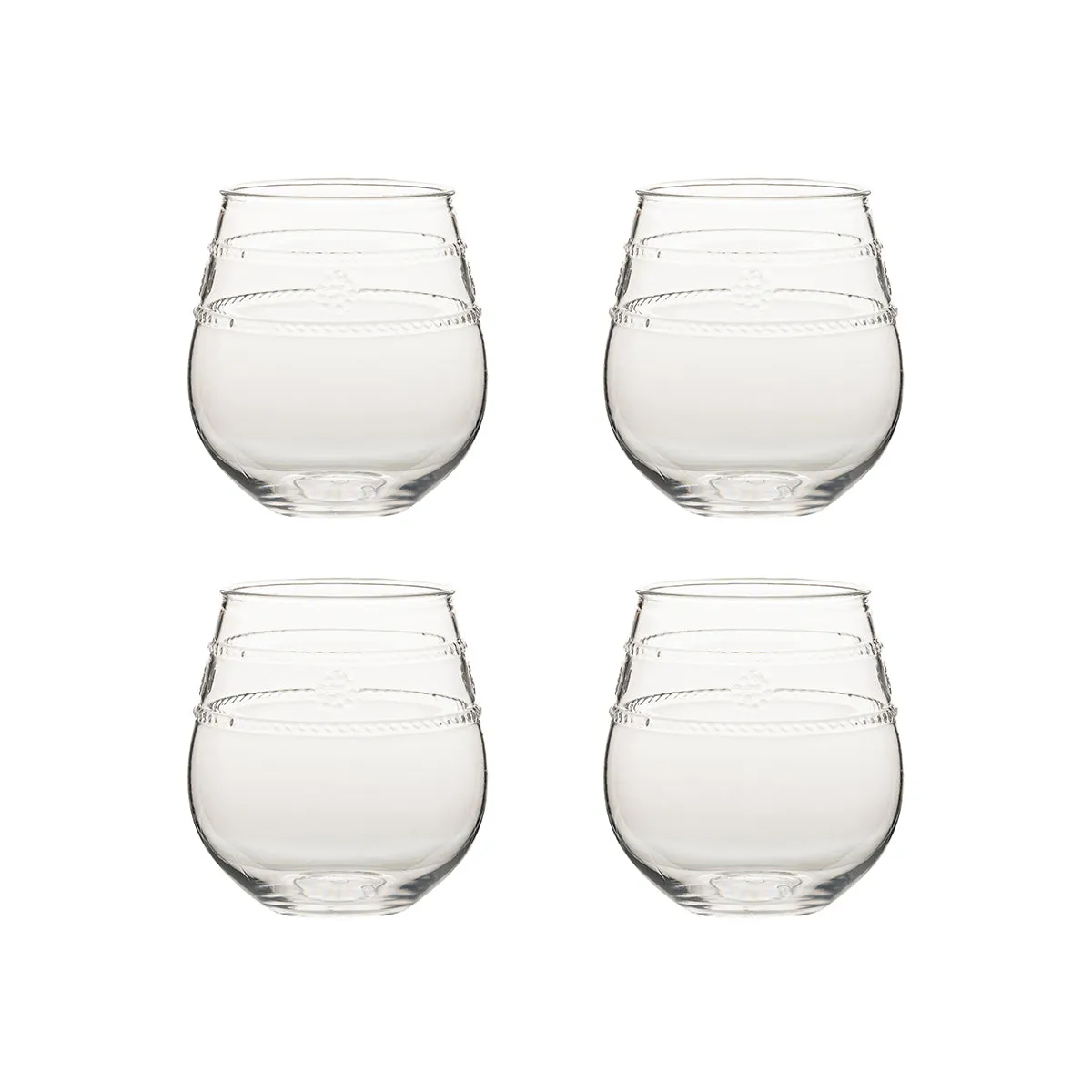 Isabella Acrylic Stemless Wine GlassSet/4