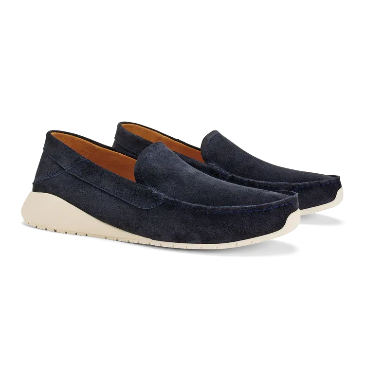 KA' A Italian Suede Loafer Navy