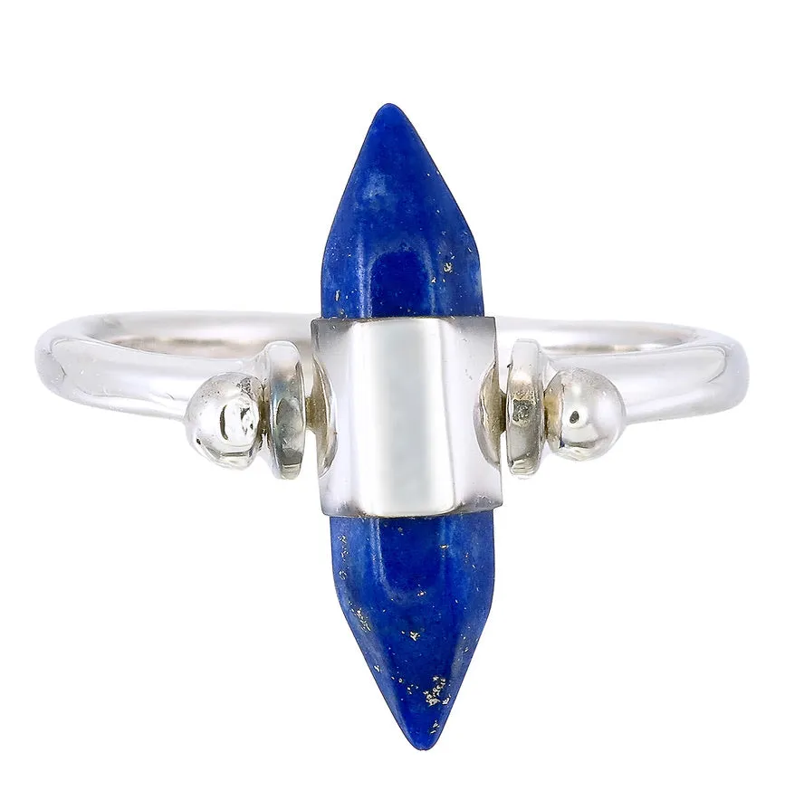 LAPIS LAZULI SWIVEL RING - SILVER