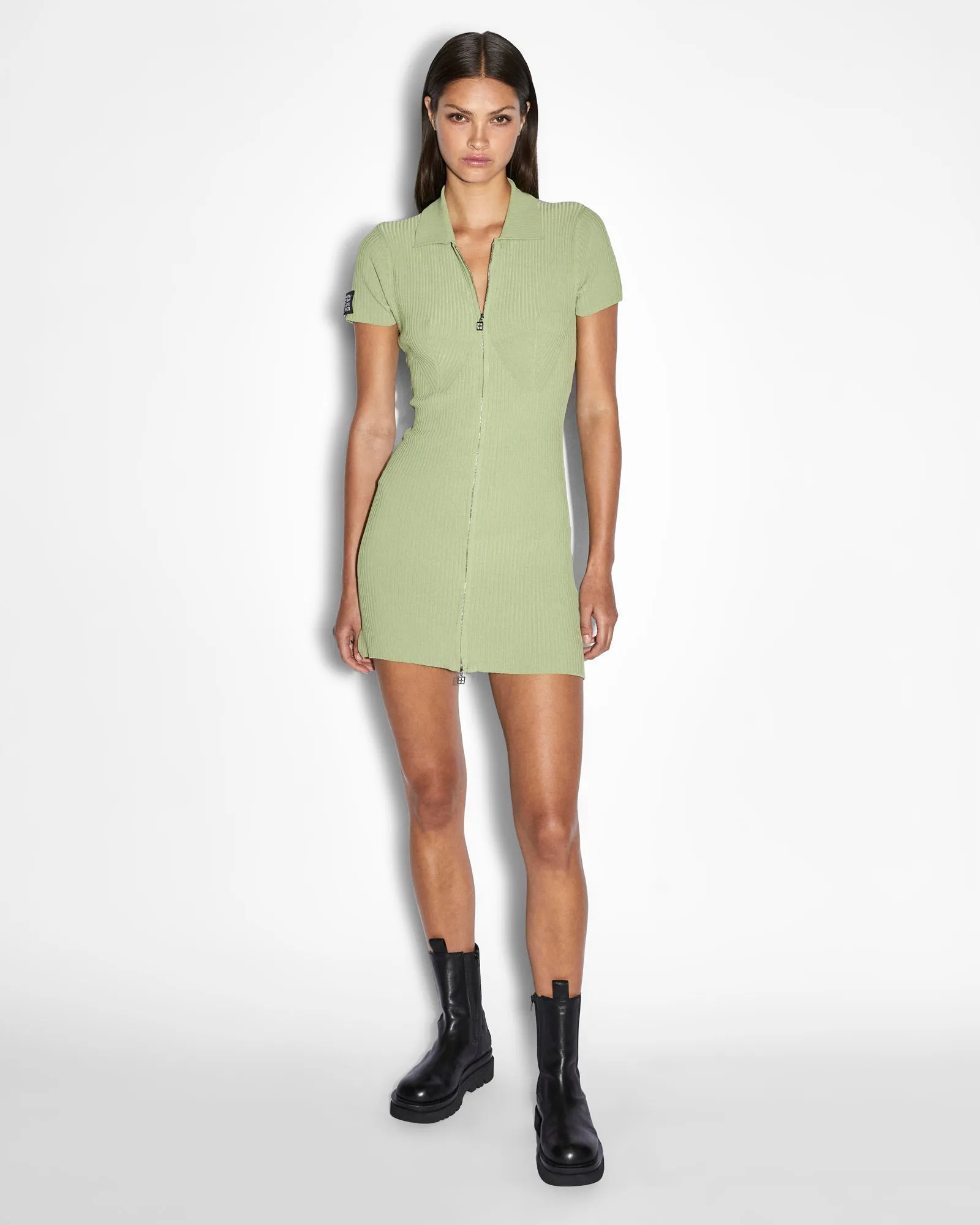 LEAGUE POLO DRESS SAGE