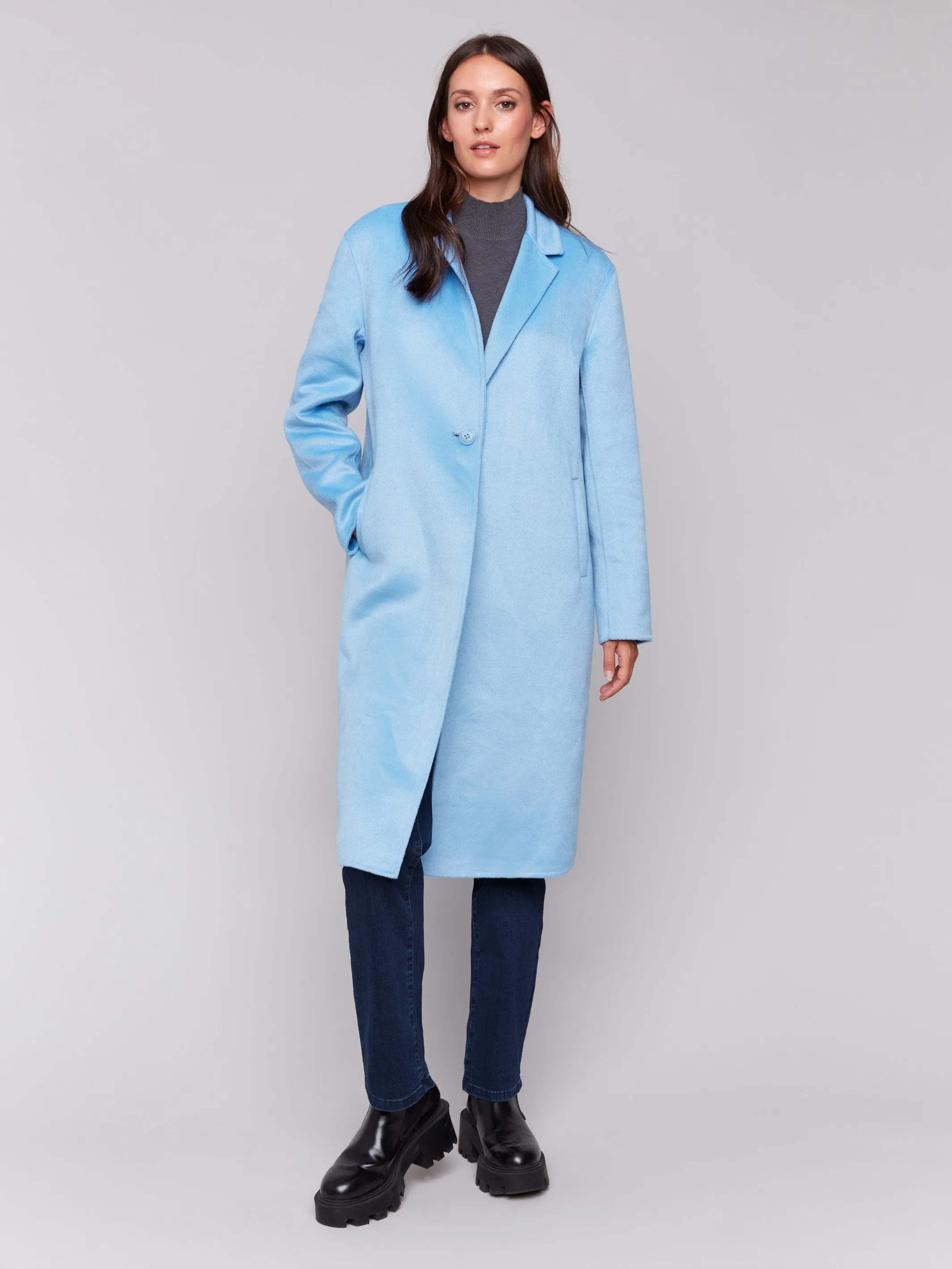 Long Double-Faced Wool Coat - Frost