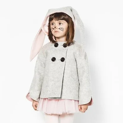 Luxe Bunny Coat in Grey & Pink