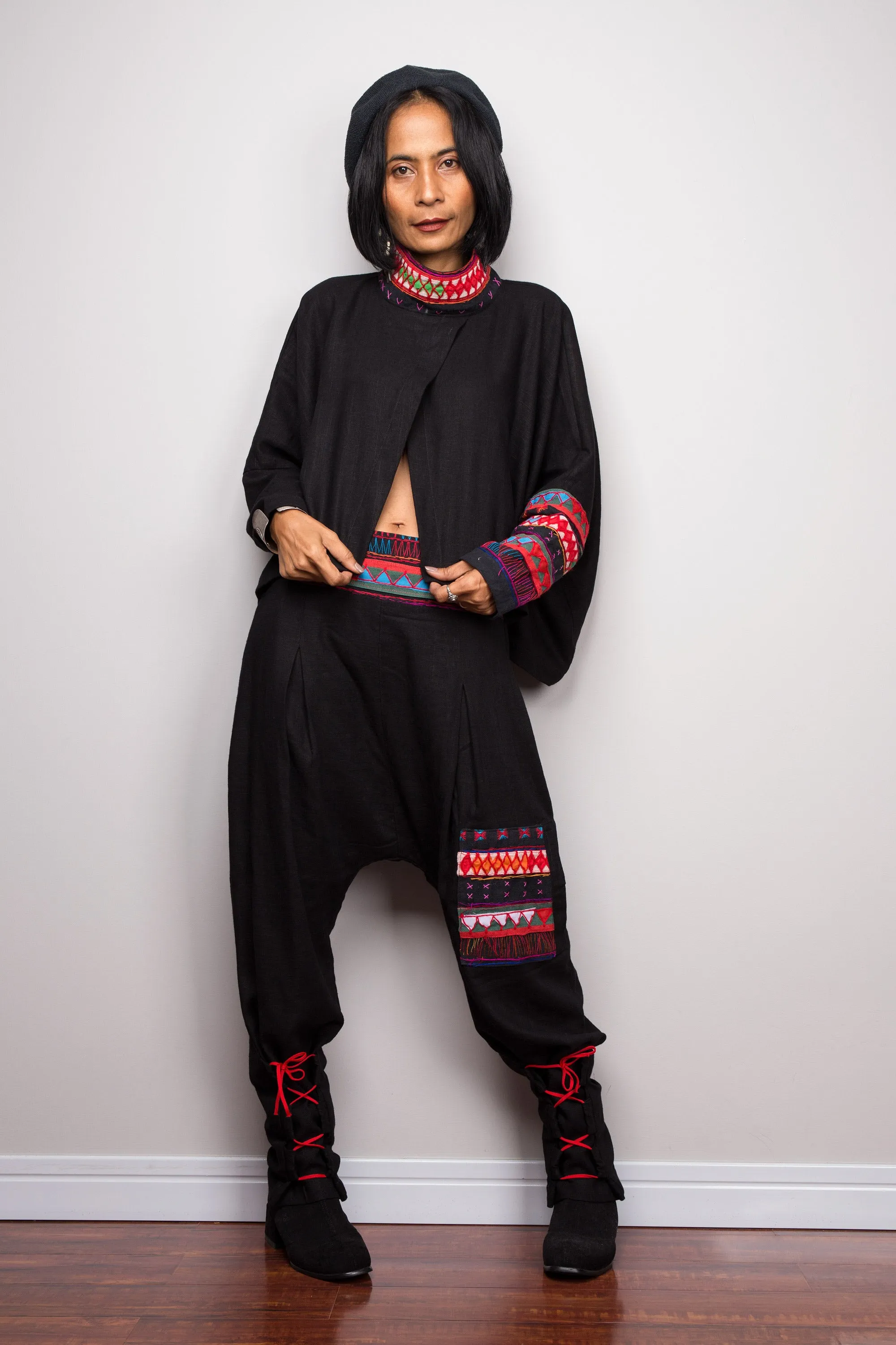 Matching outfit, Hill tribe pants and matching pullover poncho top