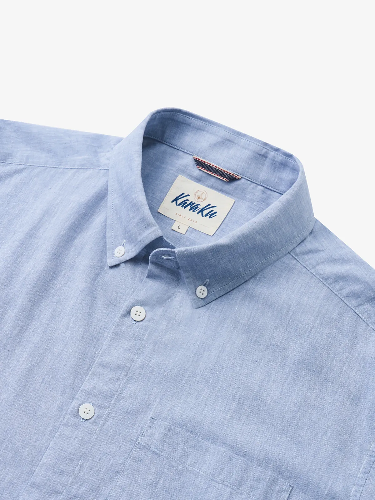 Minimalist Light Blue Cotton Linen Shirt