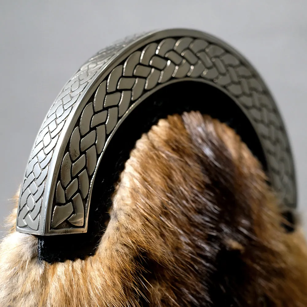 Muskrat Fur Dress Sporran with Celtic Knot Antique Cantle