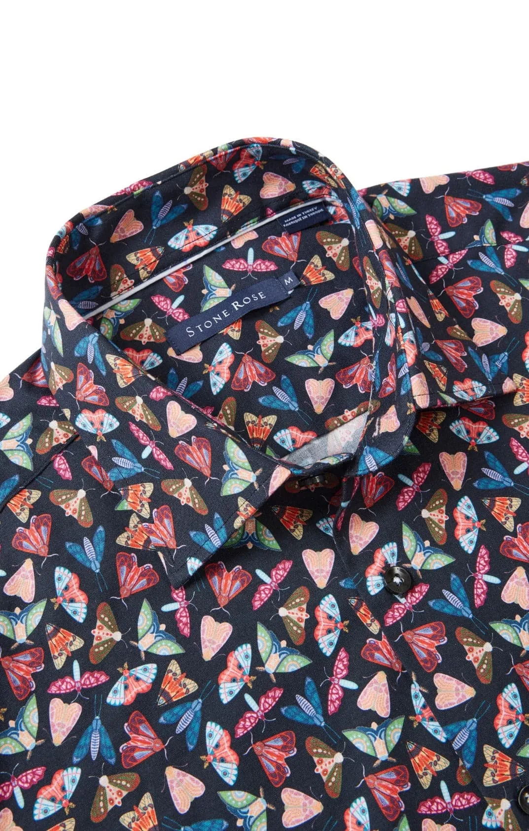 Navy Fancy Moth Print Shirt