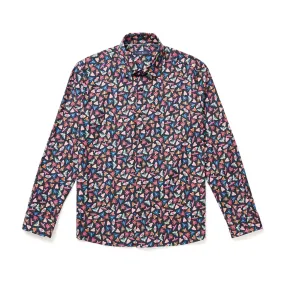 Navy Fancy Moth Print Shirt