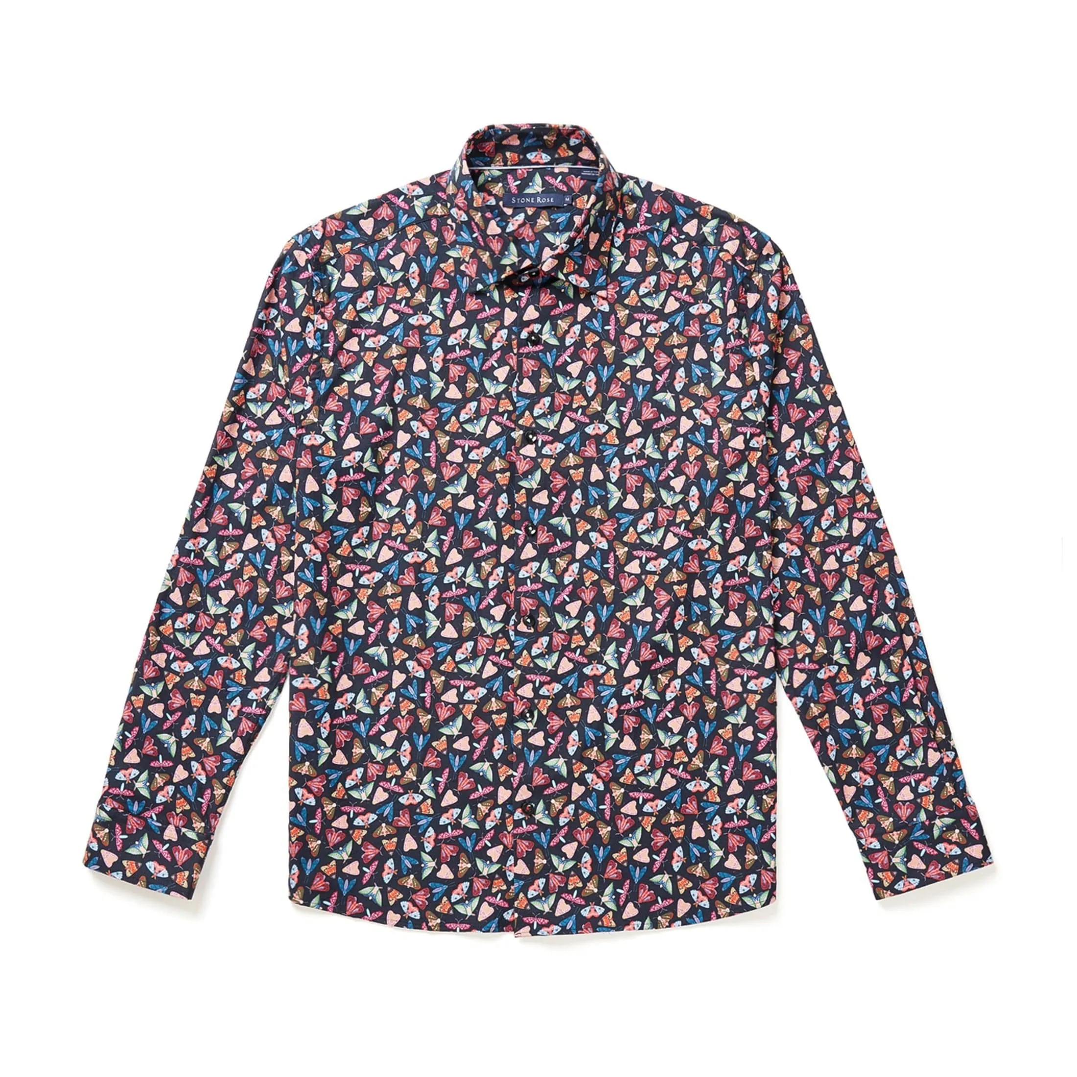 Navy Fancy Moth Print Shirt