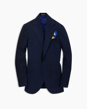 Navy Prince of Wales Seersucker Wool Blazer