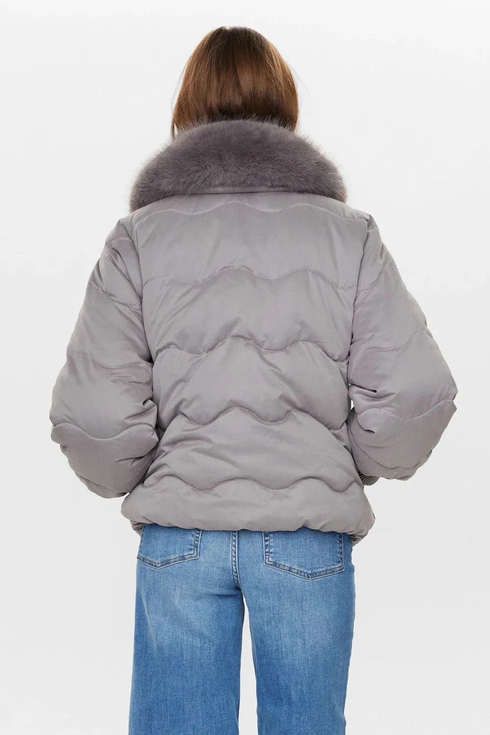 Numph Nuhurda Short Padded Jacket With Faux Fur Collar