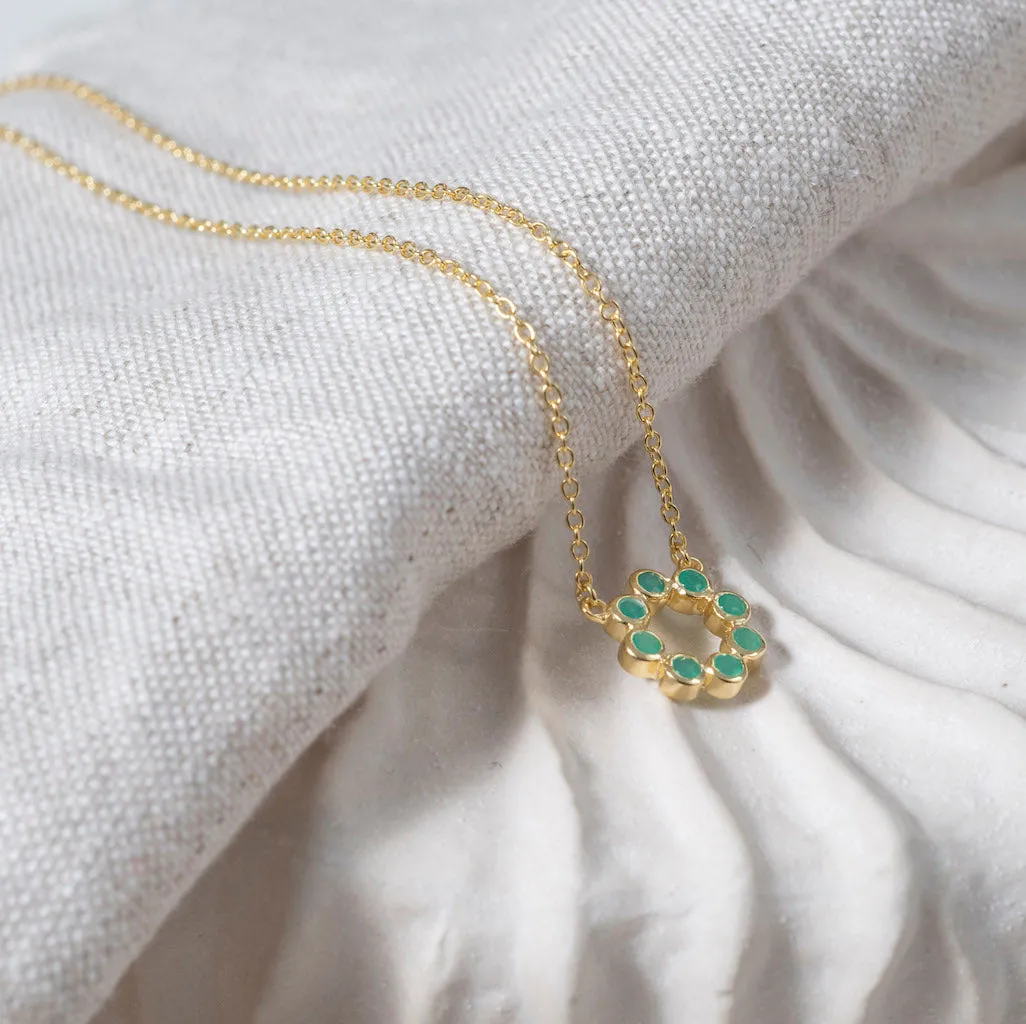 Ortigia Mini Chrysoprase & Gold Vermeil Necklace