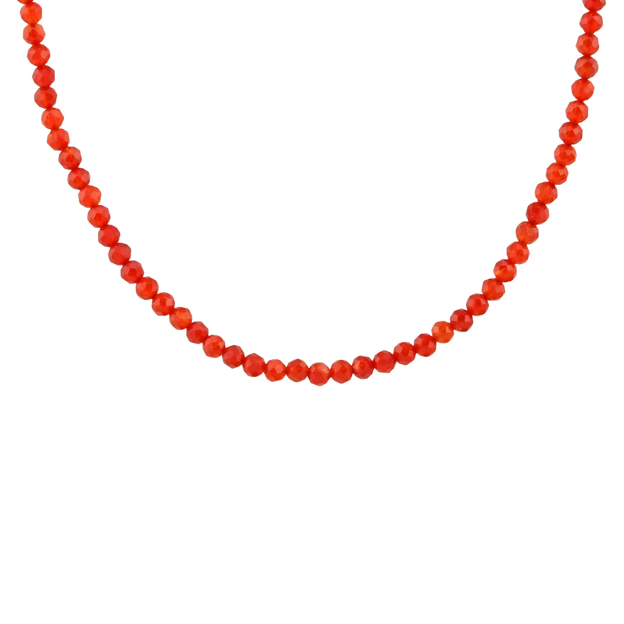 Petite Red Carnelian Gemstone Beaded Necklace