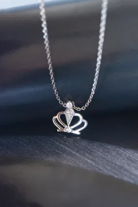 Princess's Crown Sterling Silver Pendant Chain Necklace