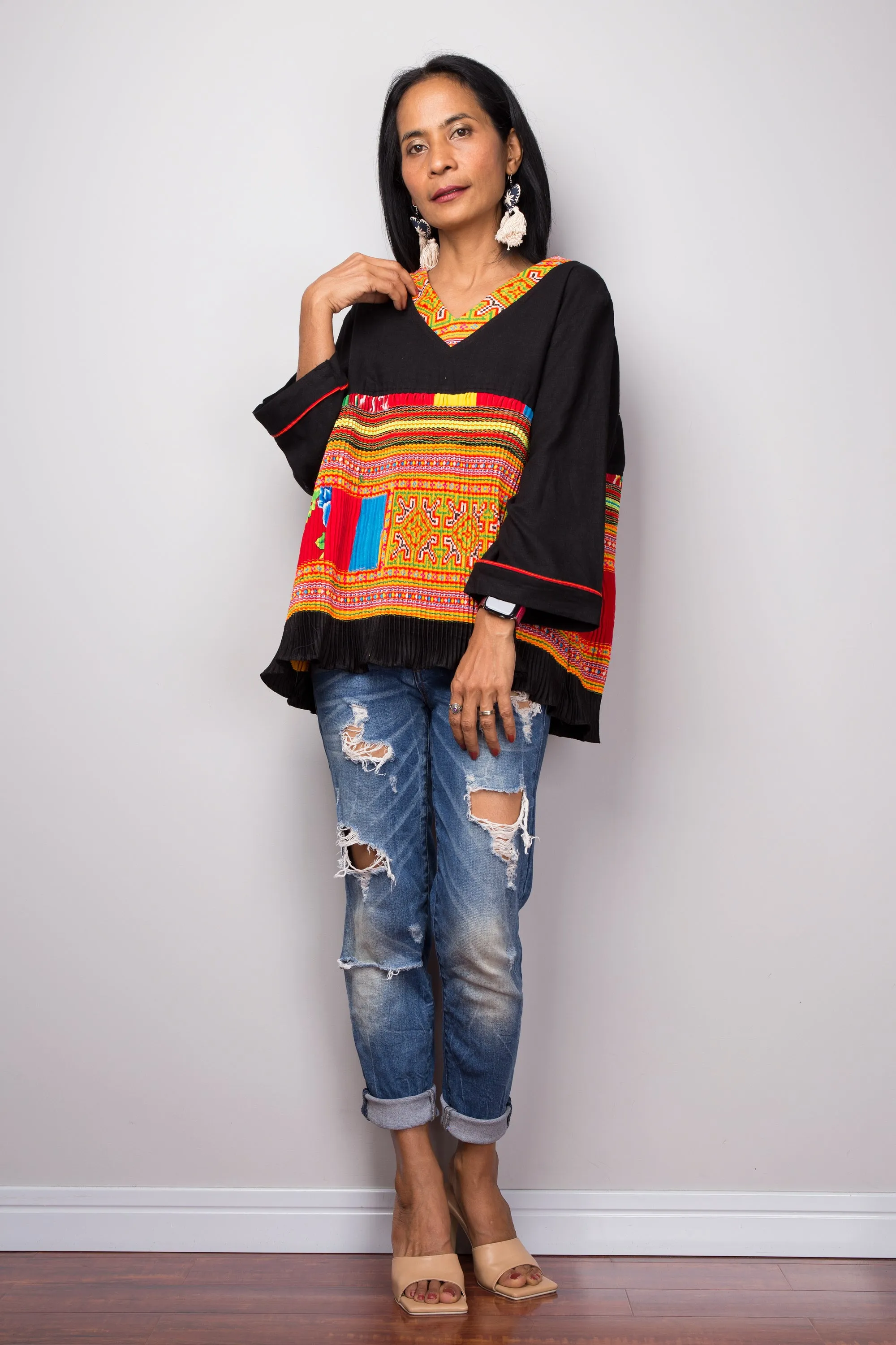 Pullover boho tunic top