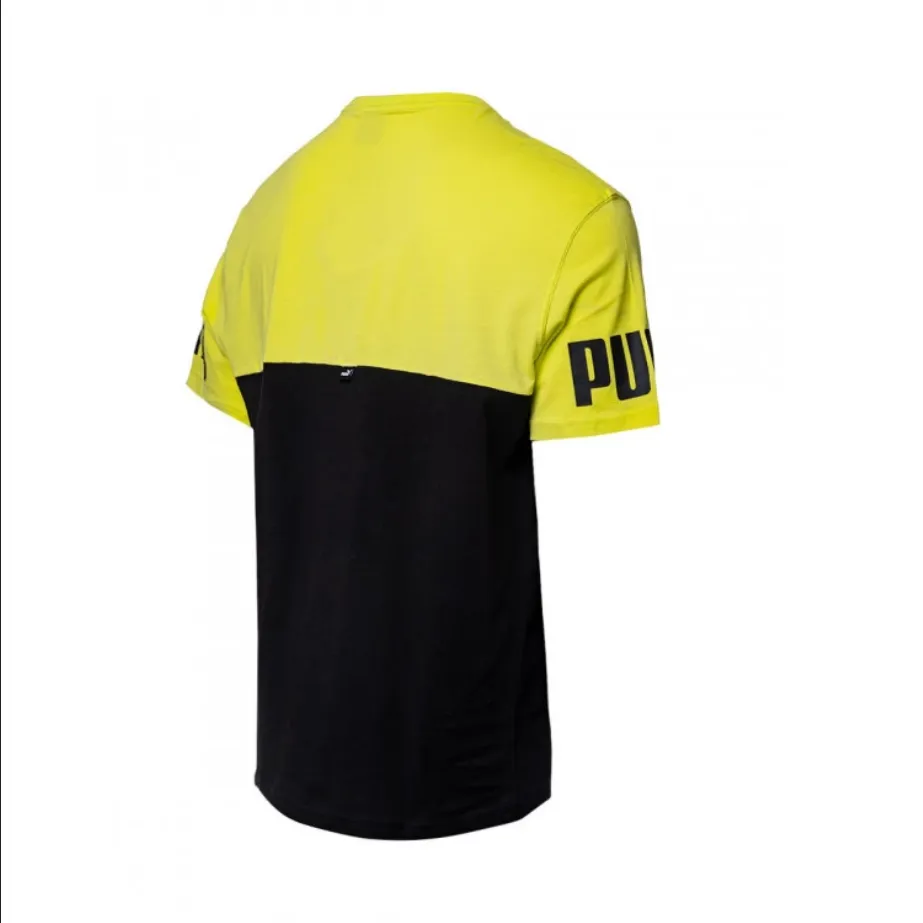 Puma maglietta manica corta Colorblock 847389 29 giallo limone-nero