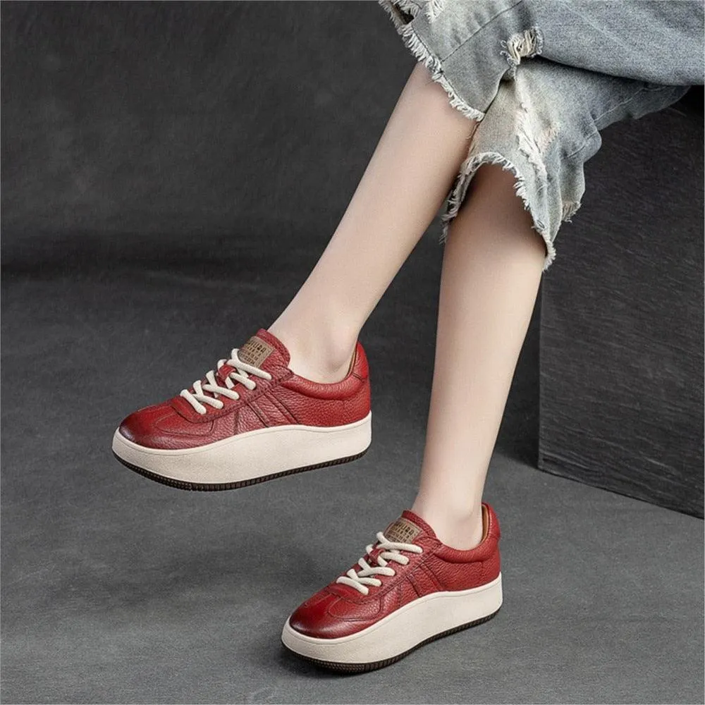 SA319 Comfortable Leather Sneakers: Fashionable Women's Casual Shoes