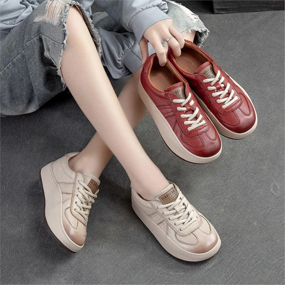 SA319 Comfortable Leather Sneakers: Fashionable Women's Casual Shoes