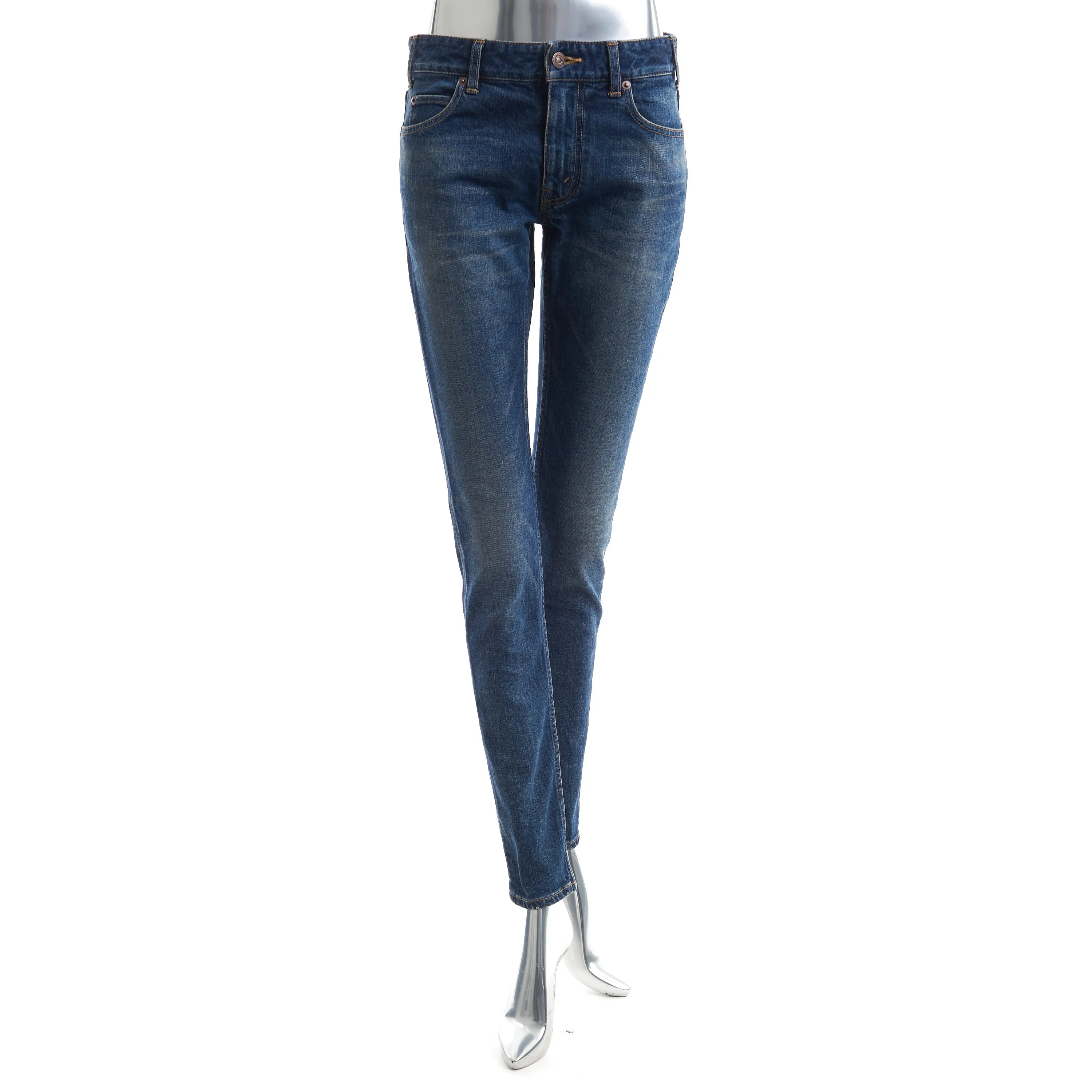 Skinny Low-rise Jeans In Dark Union Wash Denim