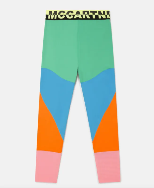 Stella Mccartney Jersey sport Leggings Colorblock with logo Elastic