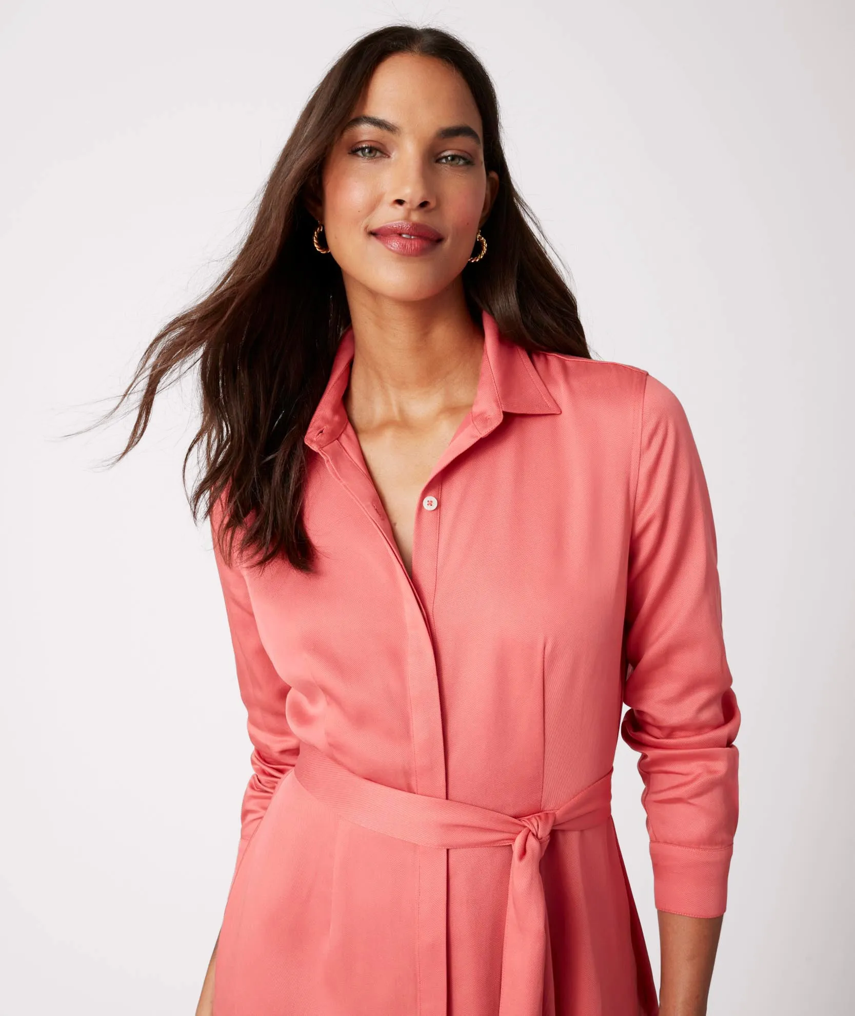 TENCEL Lyocell Belted Felicity Shirtdress