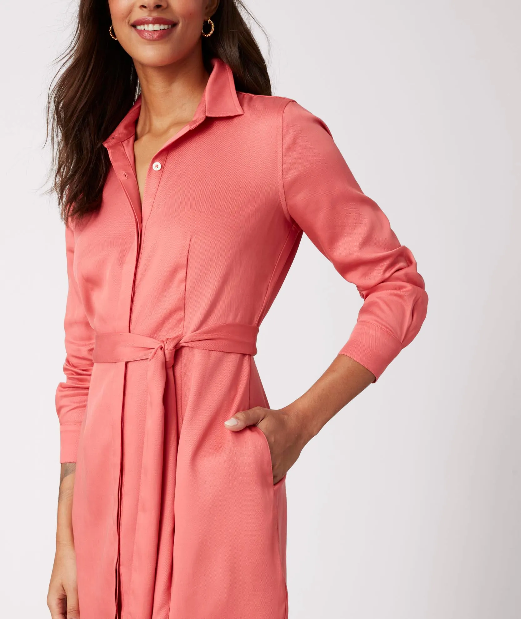 TENCEL Lyocell Belted Felicity Shirtdress