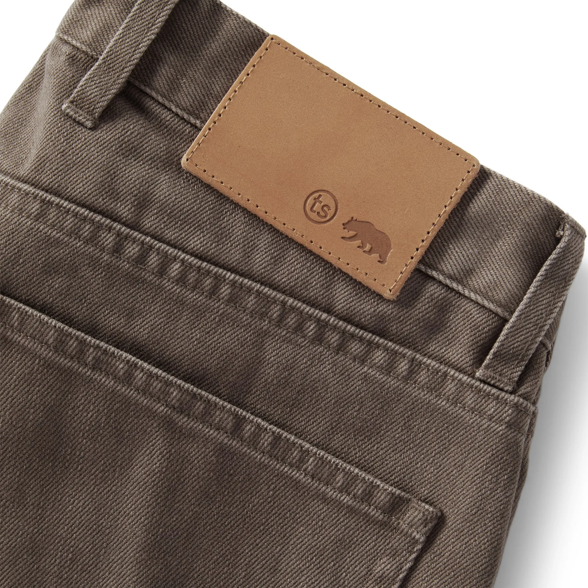 The Democratic All Day Pant in Washed Walnut Selvage