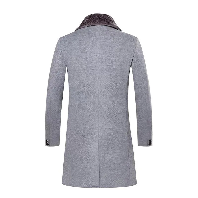 The Viktor Faux Fur Trench Coat - Grey