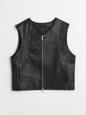 TRS BIEN everywear Panelled Leather Vest Leather Black