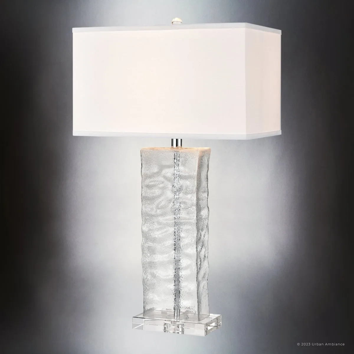 UEX7051 Contemporary Table Lamp 17''W x 10.5''D x 30''H, Clear Finish, Mancos Collection