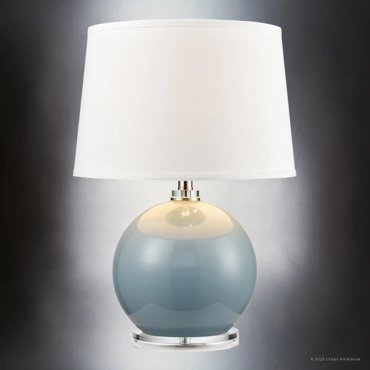 UEX7590 Coastal Table Lamp 15''W x 15''D x 22''H, Shale Blue Finish, Rhinebeck Collection