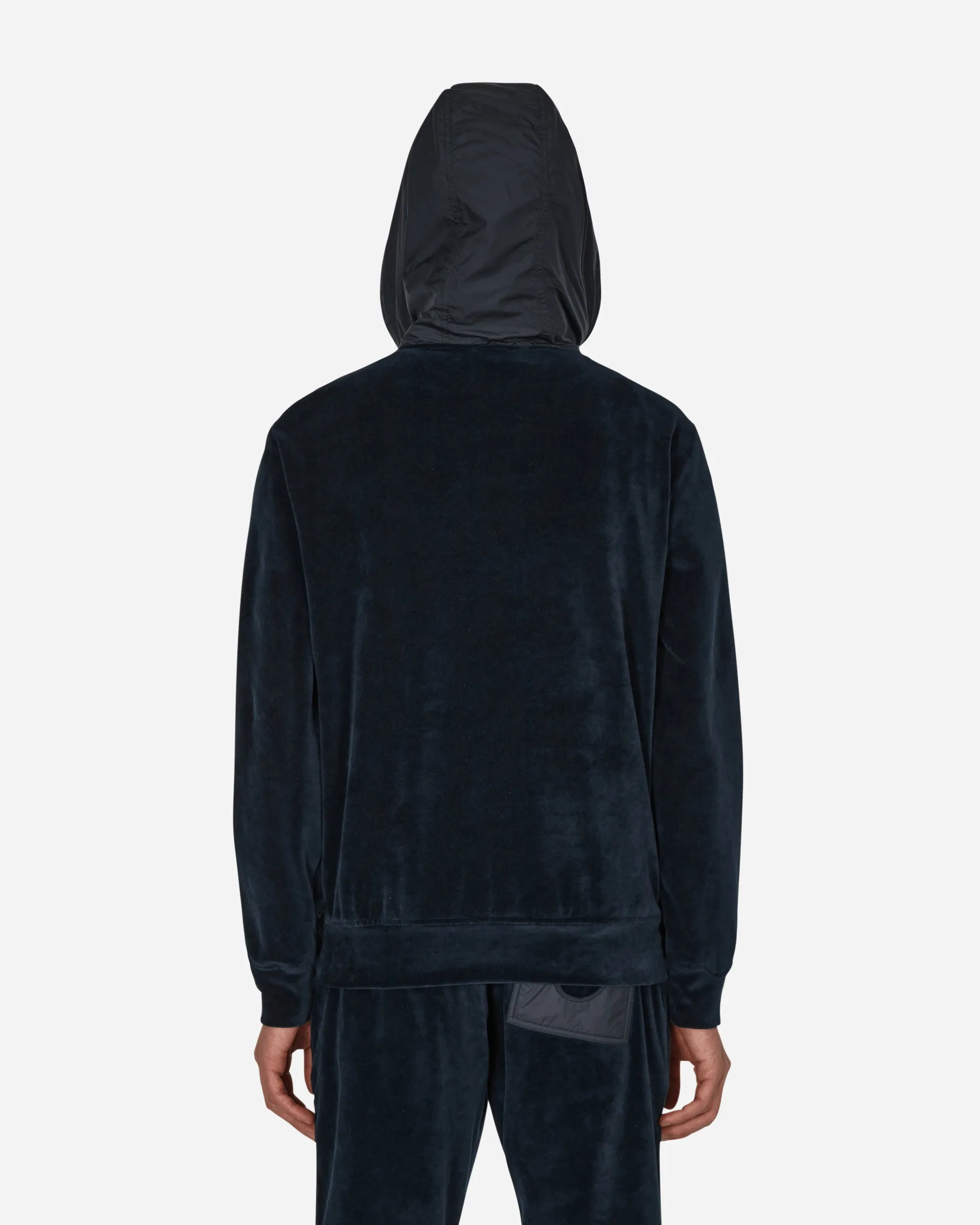 Velvet Hooded Sweatshirt Blue