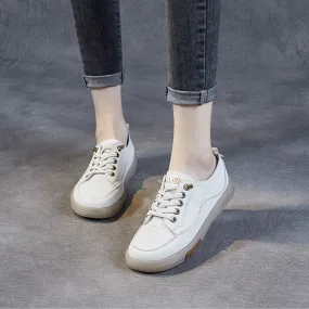 Women Fashion Leather Soft Flat Casual Shoes