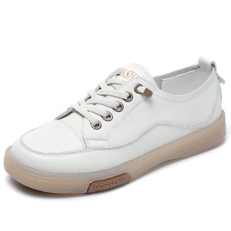 Women Fashion Leather Soft Flat Casual Shoes