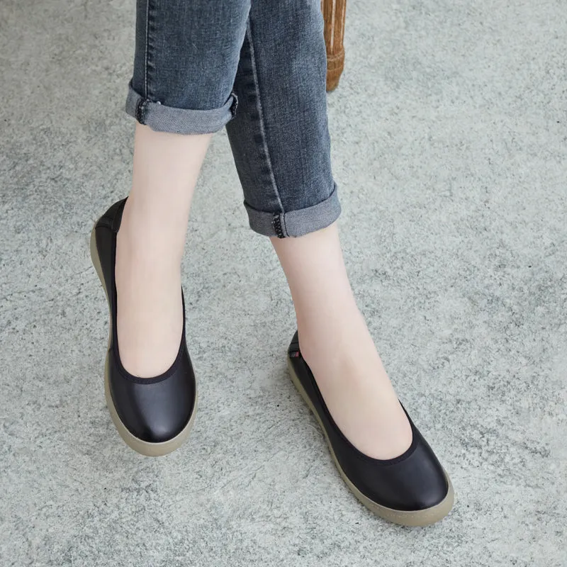 Women Handmade Leather Wedge Pumps