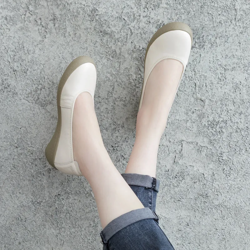 Women Handmade Leather Wedge Pumps